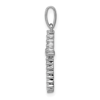 10K White Gold 1/6 carat Diamond Cross Pendant