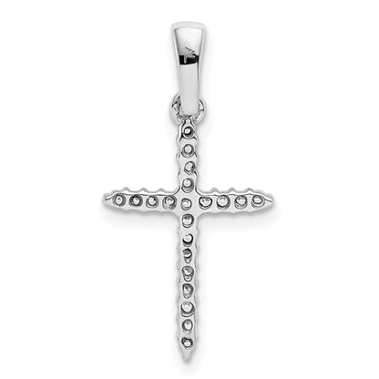 10K White Gold 1/6 carat Diamond Cross Pendant