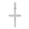 10K White Gold 1/6 carat Diamond Cross Pendant