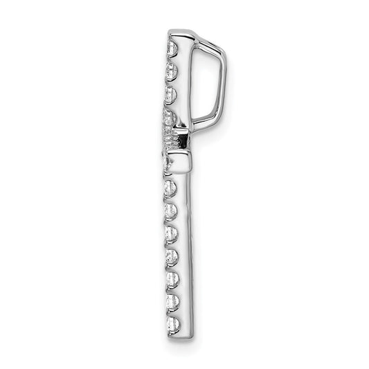 10k White Gold 1/2 carat Lab Grown Diamond VS/SI+ G+ Complete Cross Chain Slide Pendant