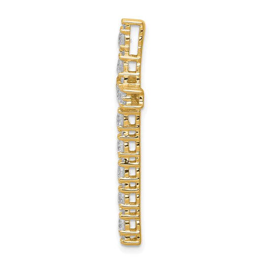 14k 1 carat Lab Grown Diamond VS/SI+ G+ Complete Cross Chain Slide Pendant