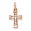 10K Rose Gold Small 1/20 carat Diamond Latin Cross Pendant