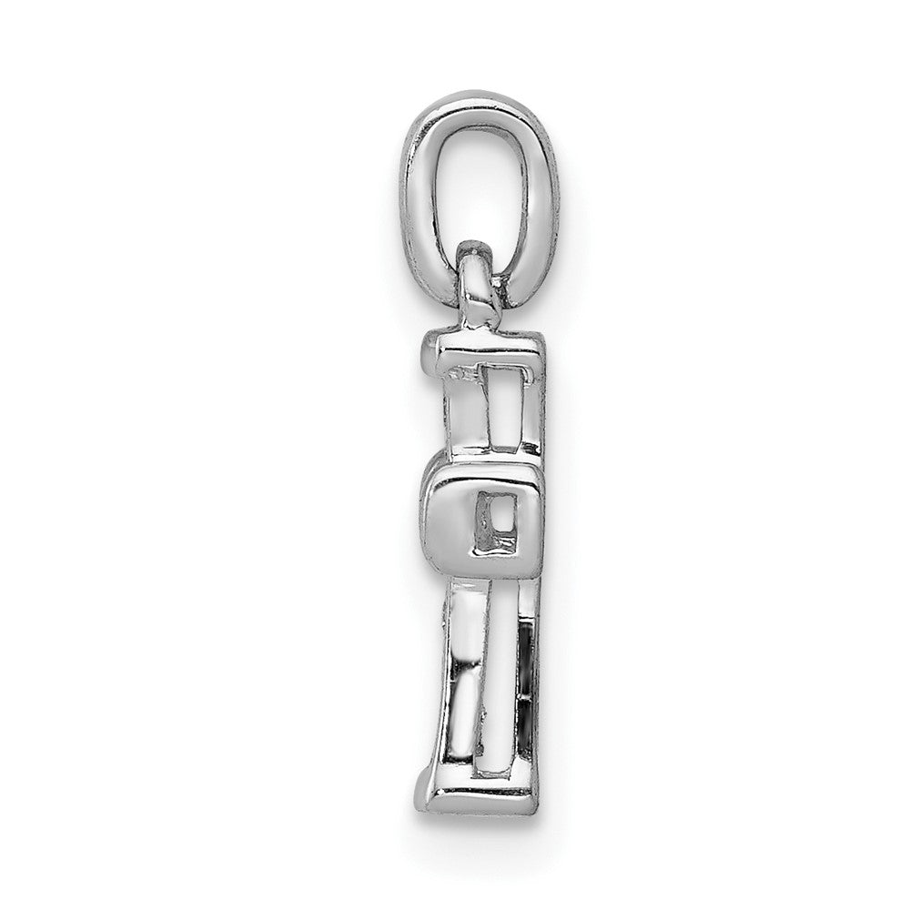 10K White Gold Small 1/20 carat Diamond Latin Cross Pendant