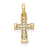 10K Small 1/20 carat Diamond Latin Cross Pendant