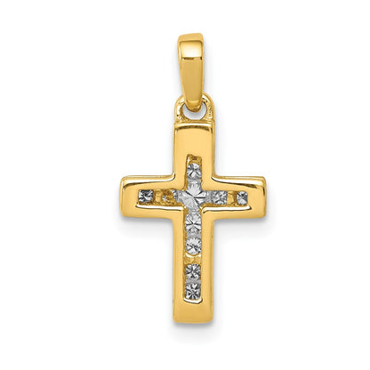 10K 1/6 carat Diamond Latin Cross Pendant