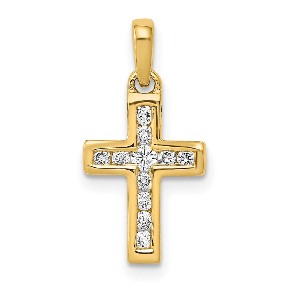 10K 1/6 carat Diamond Latin Cross Pendant