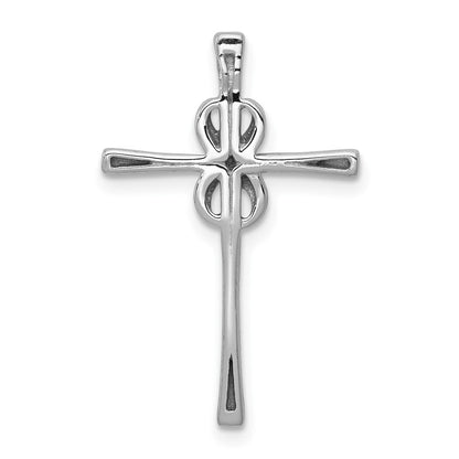 10K White Gold .03 carat Diamond Infinity Cross Chain Slide