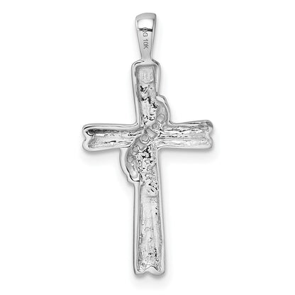 10K White Gold Holds 3-1.6mm Diamond Cross Pendant Mounting