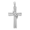 10K White Gold 1/20 carat AA Diamond Cross Pendant