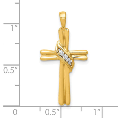 10K Holds 3-1.6mm Diamond Cross Pendant Mounting