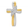 10K Two-tone 1/20 carat Diamond Cross Slide Pendant