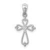 10K White Gold Diamond Accented Cross Pendant