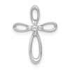 10K White Gold 1/20 carat Diamond Cross Chain Slide