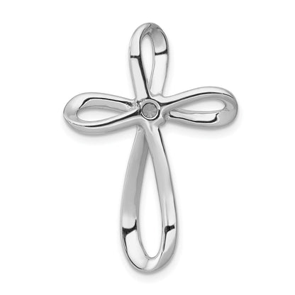 10K White Gold 1/6 carat Diamond Cross Slide Pendant