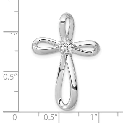 10K White Gold 1/6 carat Diamond Cross Slide Pendant
