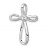 10K White Gold 1/6ct. Diamond Cross Chain Slide