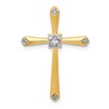 10K and White Rhodium 1/20 carat Diamond Cross Chain Slide