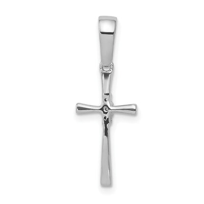 10K White Gold .02 carat Diamond Cross Pendant