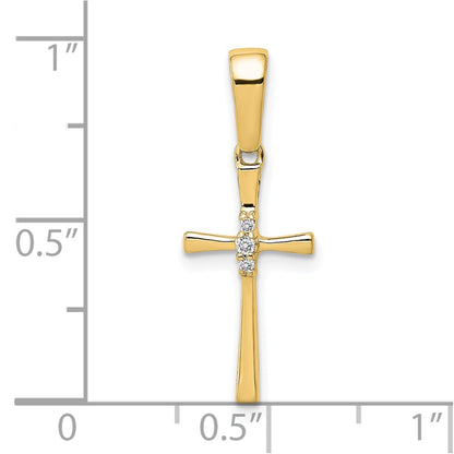 10K .02 carat Diamond Cross Pendant