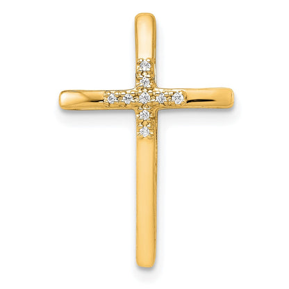 10K .03 carat Diamond Cross Chain Slide