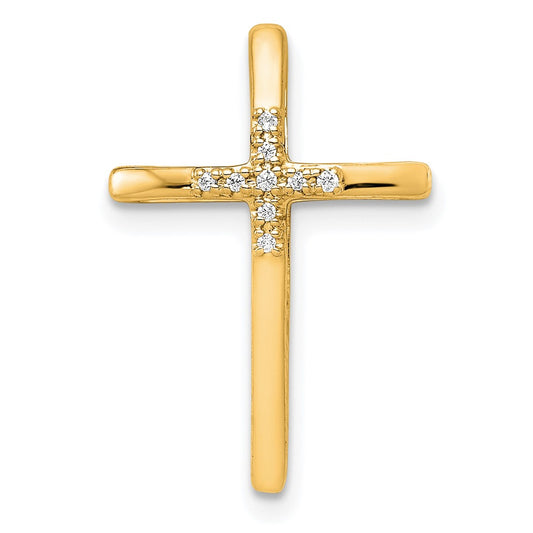 10K .03ct. Diamond Cross Chain Slide