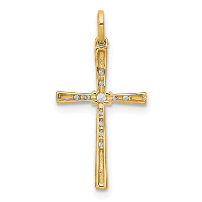 10K 1/10 carat Diamond Cross Pendant