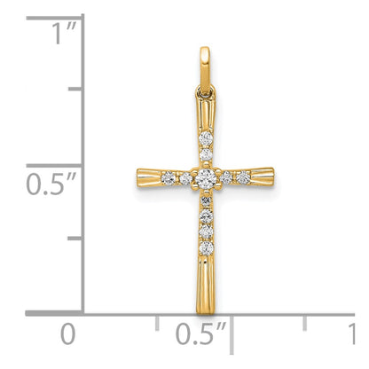 10K 1/10 carat Diamond Cross Pendant