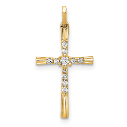 10K 1/10 carat Diamond Cross Pendant