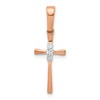 10k Rose Gold .03 carat Diamond Cross Pendant