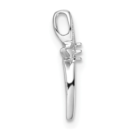 10K White Gold Holds 1-1.7mm Diamond Cross Pendant Mounting