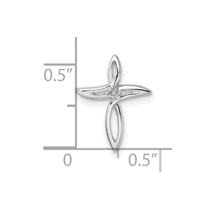 10K White Gold Holds 1-1.7mm Diamond Cross Pendant Mounting