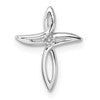 10K White Gold Holds 1-1.7mm Diamond Cross Pendant Mounting
