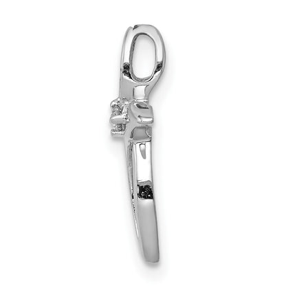 10K White Gold AA Diamond Cross Chain Slide