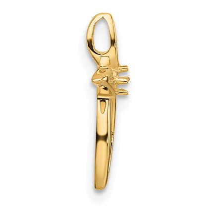 10K Holds 1-1.7mm Diamond Cross Pendant Mounting