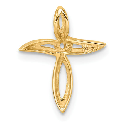 10K Holds 1-1.7mm Diamond Cross Pendant Mounting