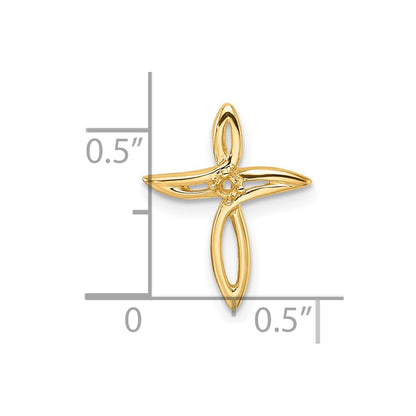 10K Holds 1-1.7mm Diamond Cross Pendant Mounting