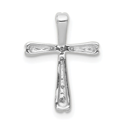 10K White Gold 1/20 carat 5-Stone Diamond Cross Chain Slide