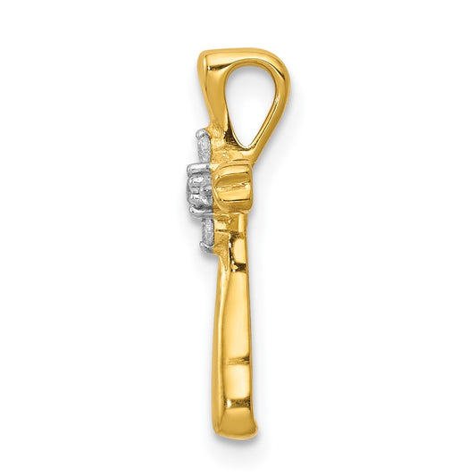 10K 1/20 carat 5-Stone Diamond Cross Chain Slide