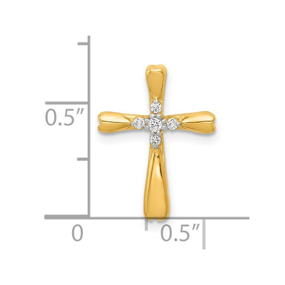 10K 1/20 carat 5-Stone Diamond Cross Chain Slide