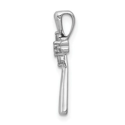 10K White Gold 1/6 carat 5-Stone Diamond Cross Chain Slide