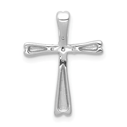 10K White Gold 1/6 carat 5-Stone Diamond Cross Chain Slide