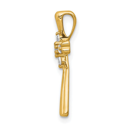 10K 1/6 carat 5-Stone Diamond Cross Chain Slide