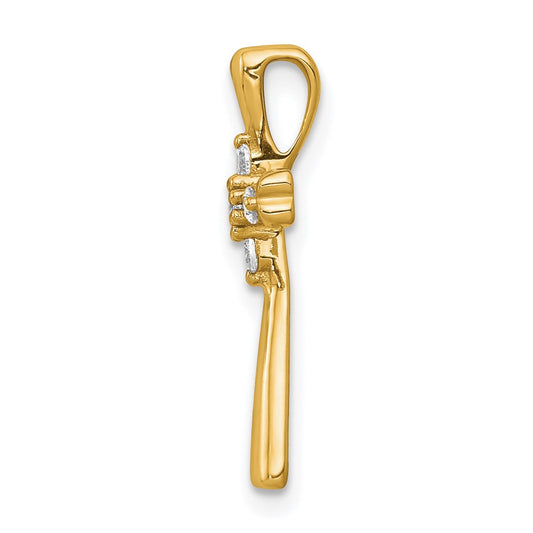 10K 1/6 carat 5-Stone Diamond Cross Chain Slide