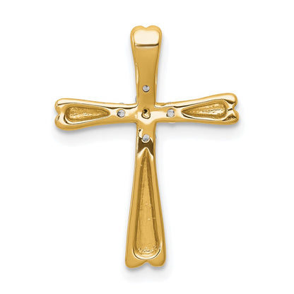 10K 1/6 carat 5-Stone Diamond Cross Chain Slide