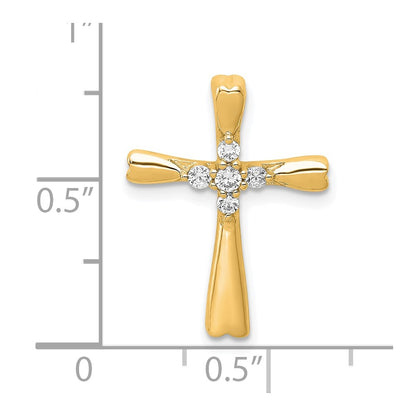 10K 1/6 carat 5-Stone Diamond Cross Chain Slide