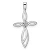10K White Gold Holds 3-1.5mm Diamond Cross Pendant Mounting