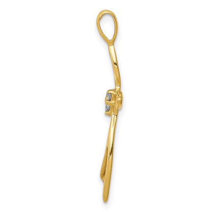 10K AA 1/20 carat Diamond Cross Pendant