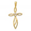 10K AA 1/20 carat Diamond Cross Pendant