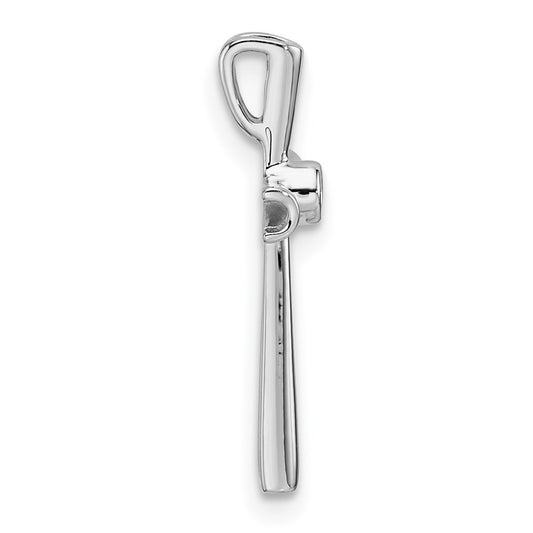 10K White Gold Holds 1-2.2mm Diamond Cross Chain Slide Mounting