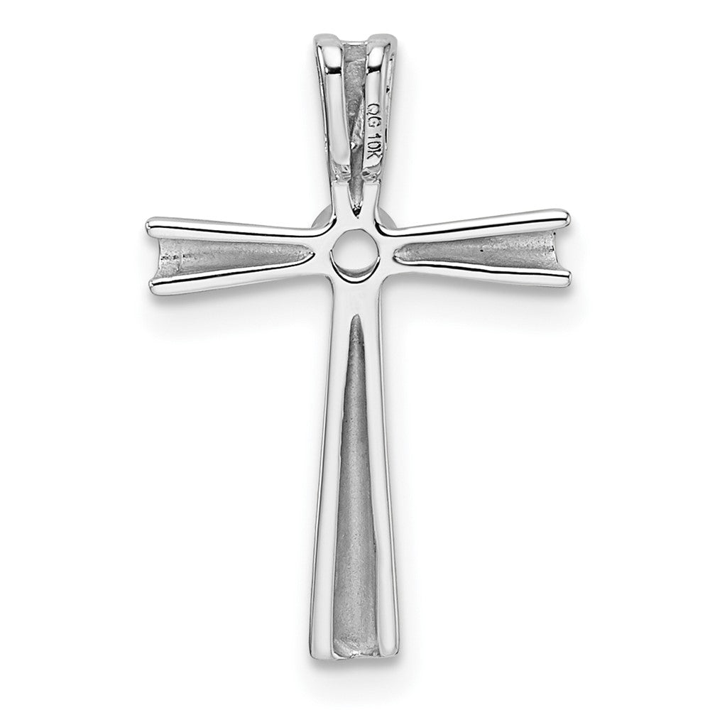 10K White Gold Holds 1-2.2mm Diamond Cross Chain Slide Mounting